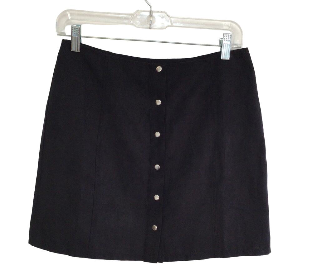 Forever 21 Black Faux Leather Mini Skirt Sz M